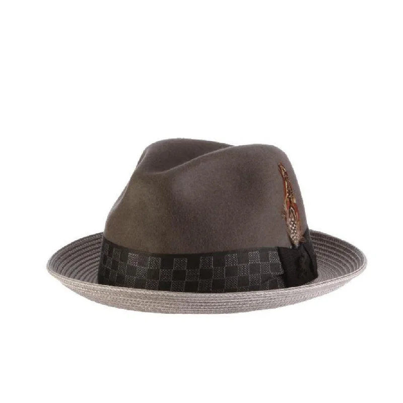 Stacy Adams Delta Wool Felt & Paper Braid Trilby Hat