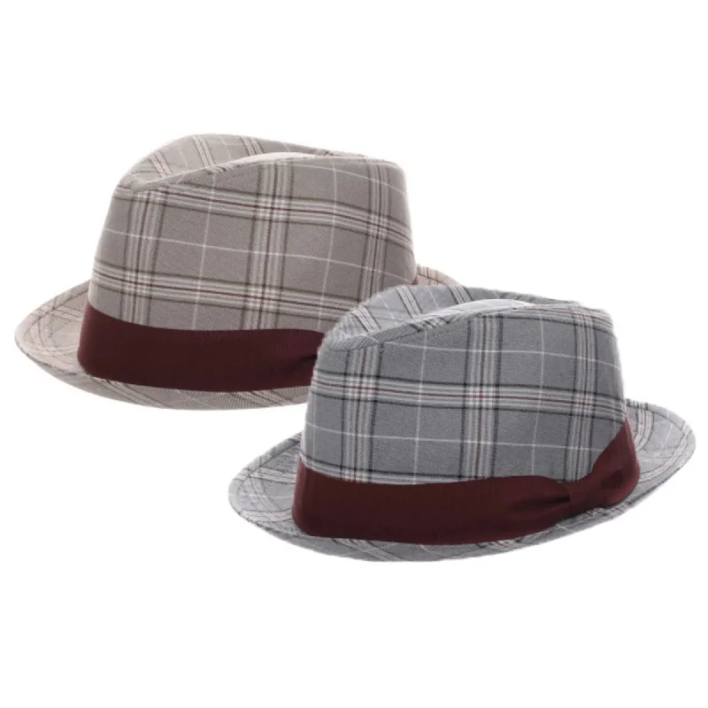 Stacy Adams Stanza Polyester Plaid Trilby Hat