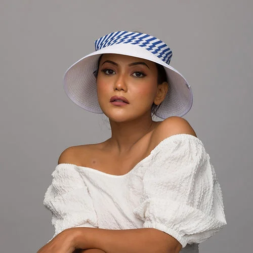 Tang - rollable chic white visor sun hat