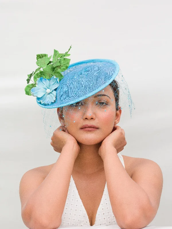 Blue Fascinator With Veil (Emery)