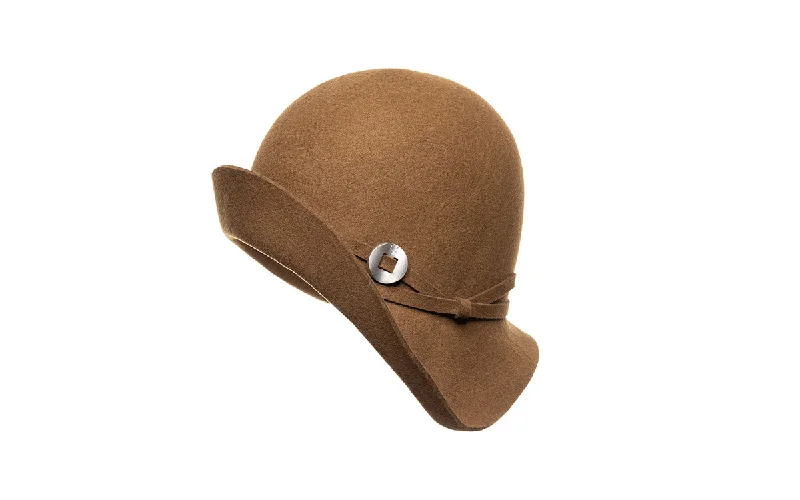 JOYCE WOOL CLOCHE HAT - WHISKEY