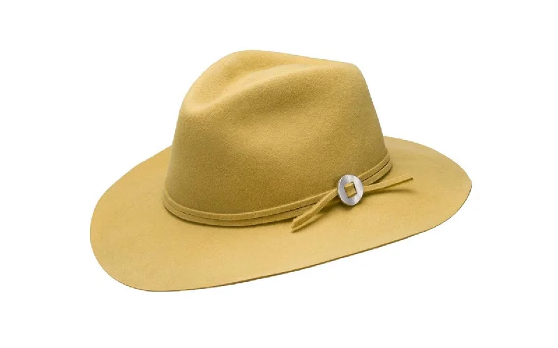 PHOEBE WIDE BRIM WOOL HAT - GOLD