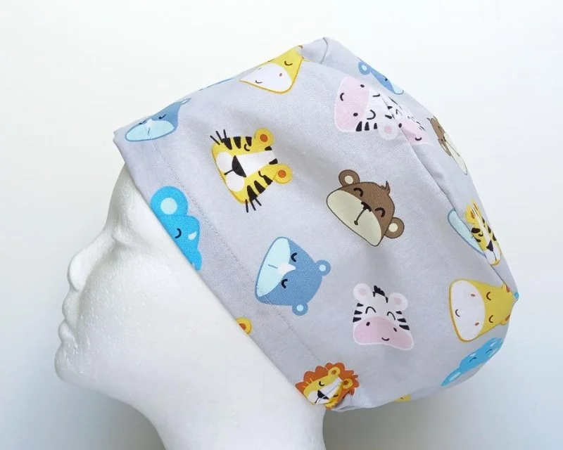 Baby Animal Faces Women's Basic Scrub Cap