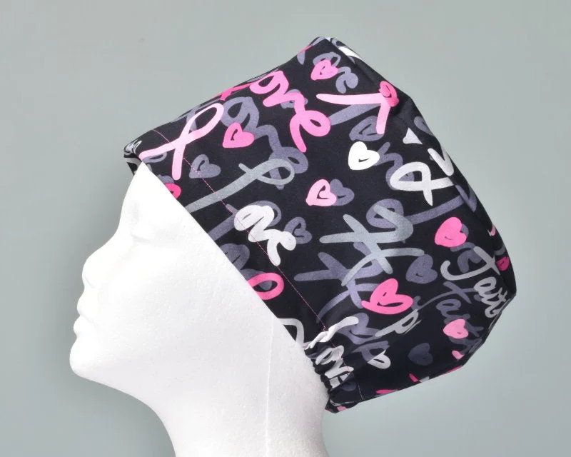 Breast Cancer Awareness Word Women's Basic Scrub Cap