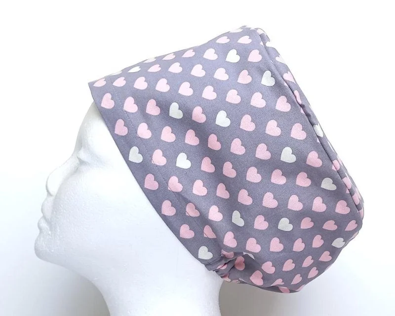 New Pink Hearts Women's Basic Scrub Cap