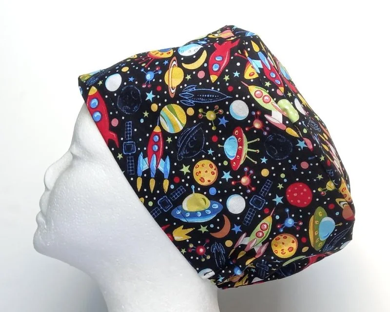 NEW Spaceships, Rockets, Aliens Women's Basic Scrub Cap