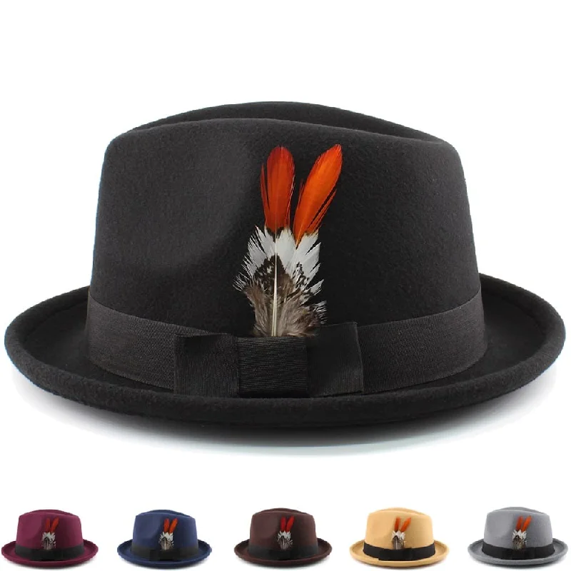 Wesley Feathers Wool Trilby Hat