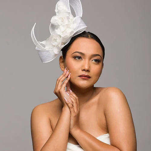 Melbourne Cup White Fascinator (Juliana)