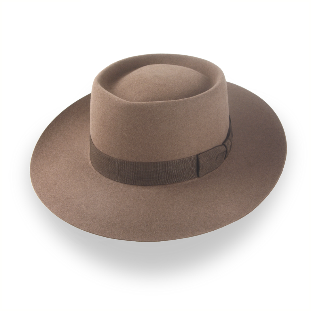 Classic Wide-Brim Porkpie Hat in Premium Beaver Felt | The Oppenheimer