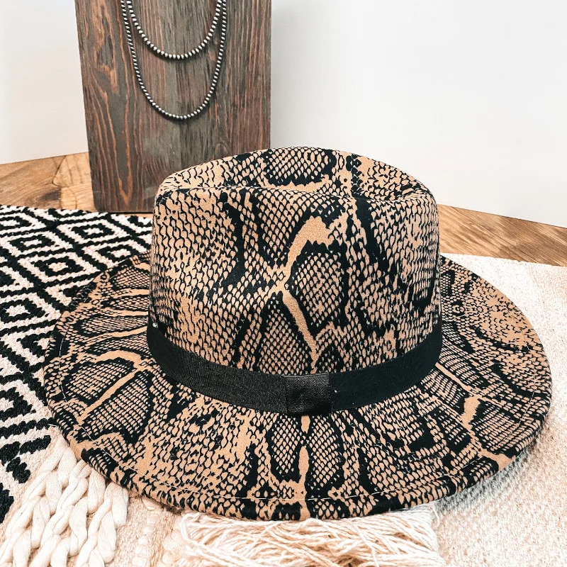 Wild Adventure Flat Brim Hat in Snake Print