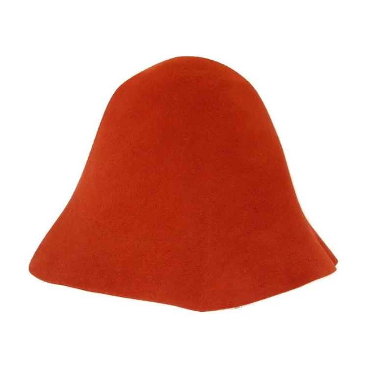 Wool Felt Hillbilly Hood Hat - Rust