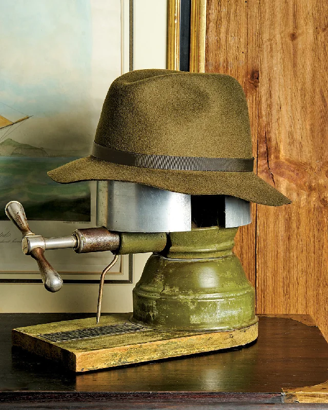 Wool Felt Trilby Hat in Loden