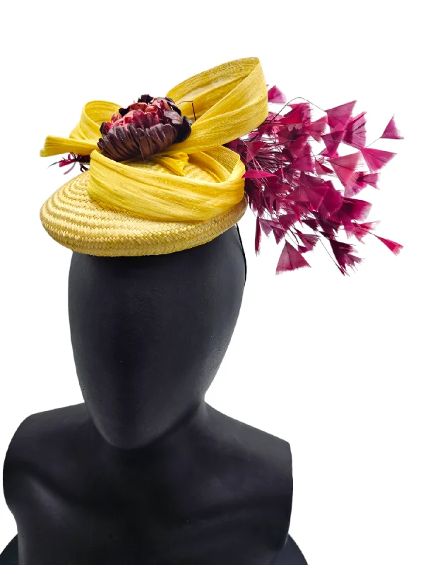 Melbourne Cup Yellow Fascinator (Penelope)