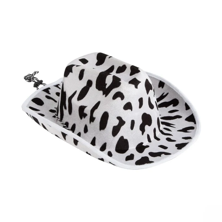 Adult Black & White Cow Print Cowboy Hats