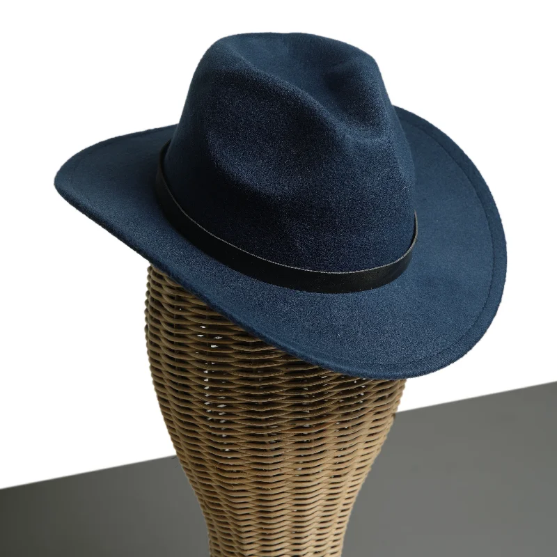 Chokore Cowboy Hat with Black Belt (Navy Blue)