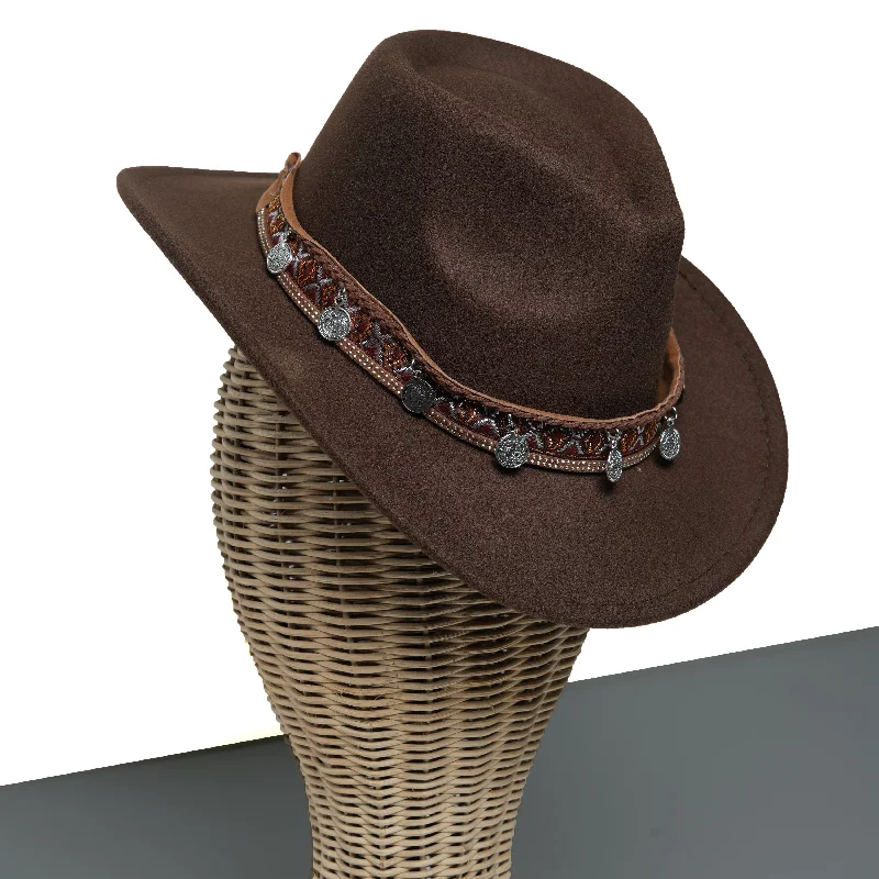 Chokore Cowboy Hat with Coin Belt (Coffee)