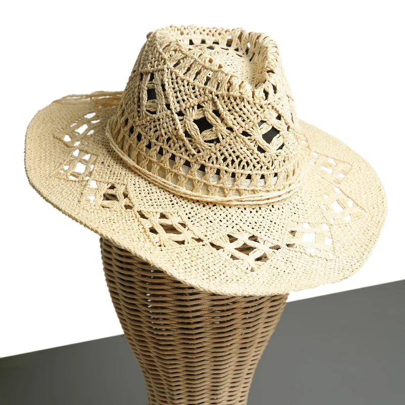 Chokore Handcrafted Straw Cowboy Hat (Beige)