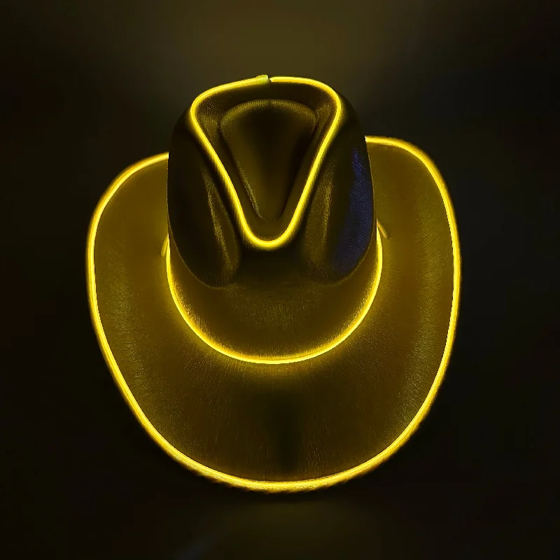 EL WIRE Light Up Iridescent Space Gold Cowboy Hat