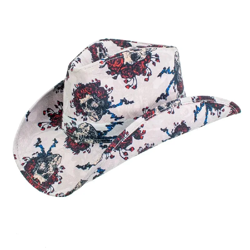 Peter Grimm Grateful Dead Skull & Roses Drifter - Cotton Cowboy Hat