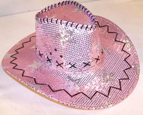 Stylish Pink Sequin Cowboy Hat